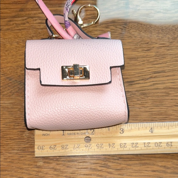 Pink Leather Mini Bag/ Bag Charm/ Keychain, NWOT - Picture 8 of 10